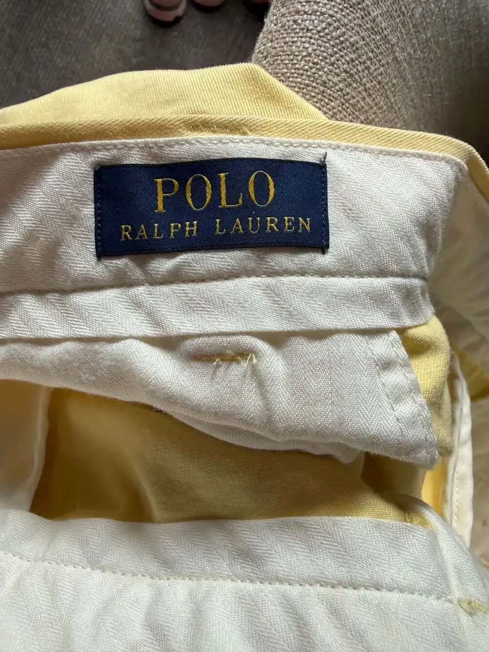 Polo Ralph Lauren Men's Cotton Chino Trousers Yellow Size 42T - 36 tall